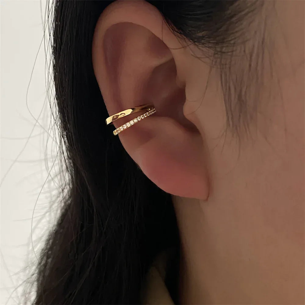 Hexagon Zircon-embedded Earrings - Viexta