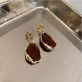 Retro Maillard Irregular Earrings - Viexta