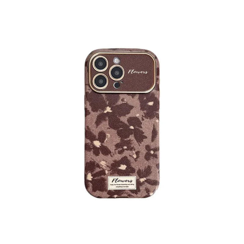 Brown And Floral Shatter-Resistant iPhone Case