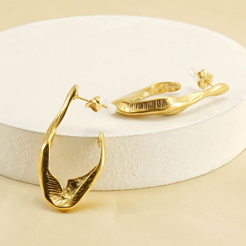 Titanium Steel Irregular Earrings