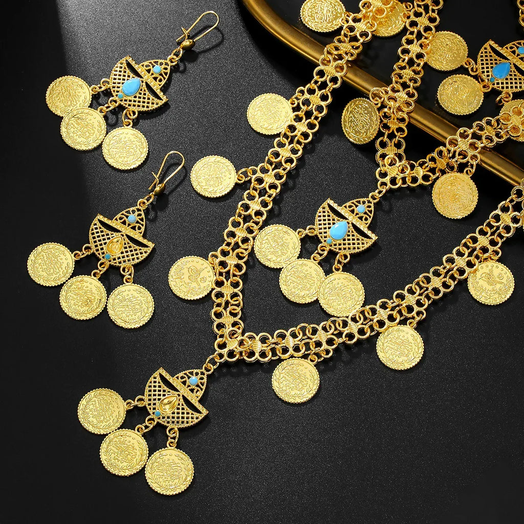 18k Gold Tassel Necklace Earrings - Viexta