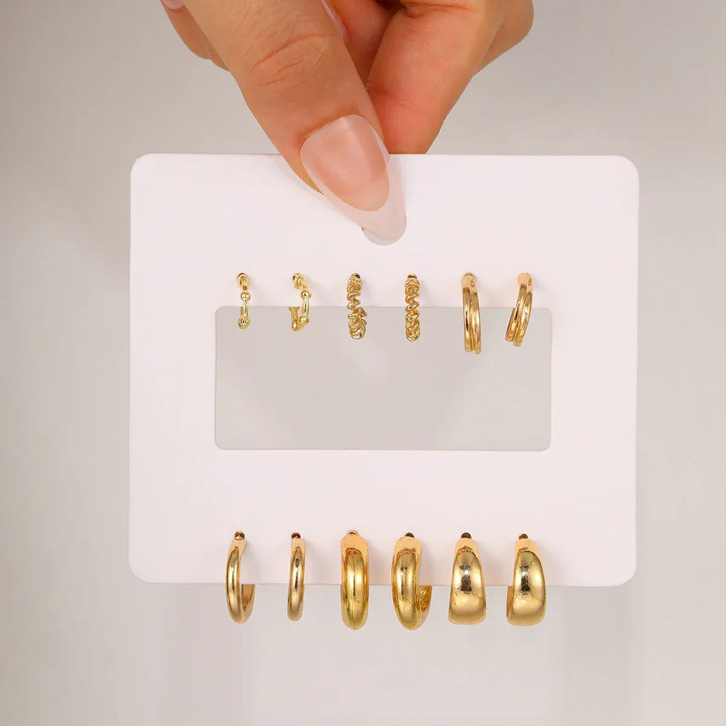 6pairs Exaggerated Earrings - Viexta