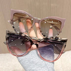 Fashionable Cat-Eye Sunglasses In Bold Contrasting Colors - Viexta