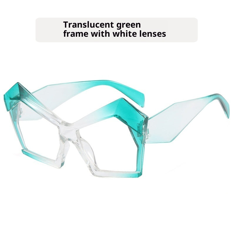 Cat's Eye Polygon Large Rim Sunglasses