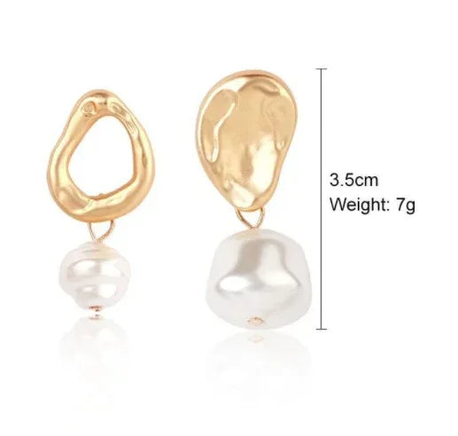 Korean Baroque Pearl Earrings - Viexta