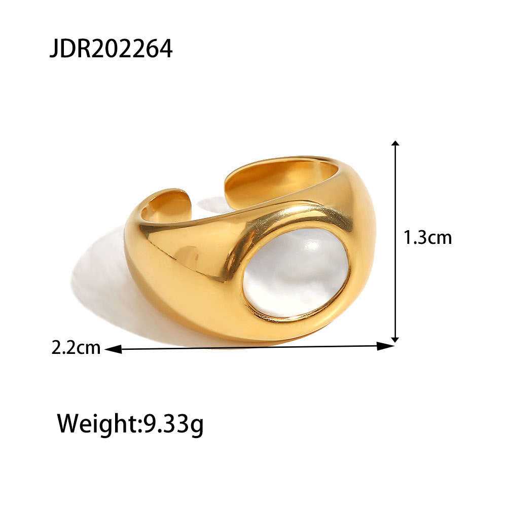 High-grade Colorfast Titanium Ring Earrings