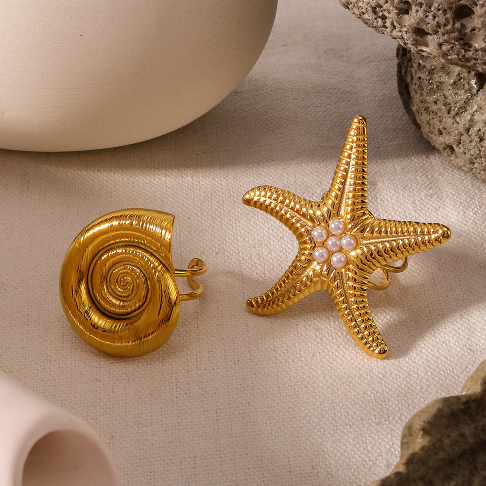 Starfish Stainless Steel18K Ring