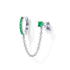 S925 Sterling Silver Single Row Studded Earring - Viexta
