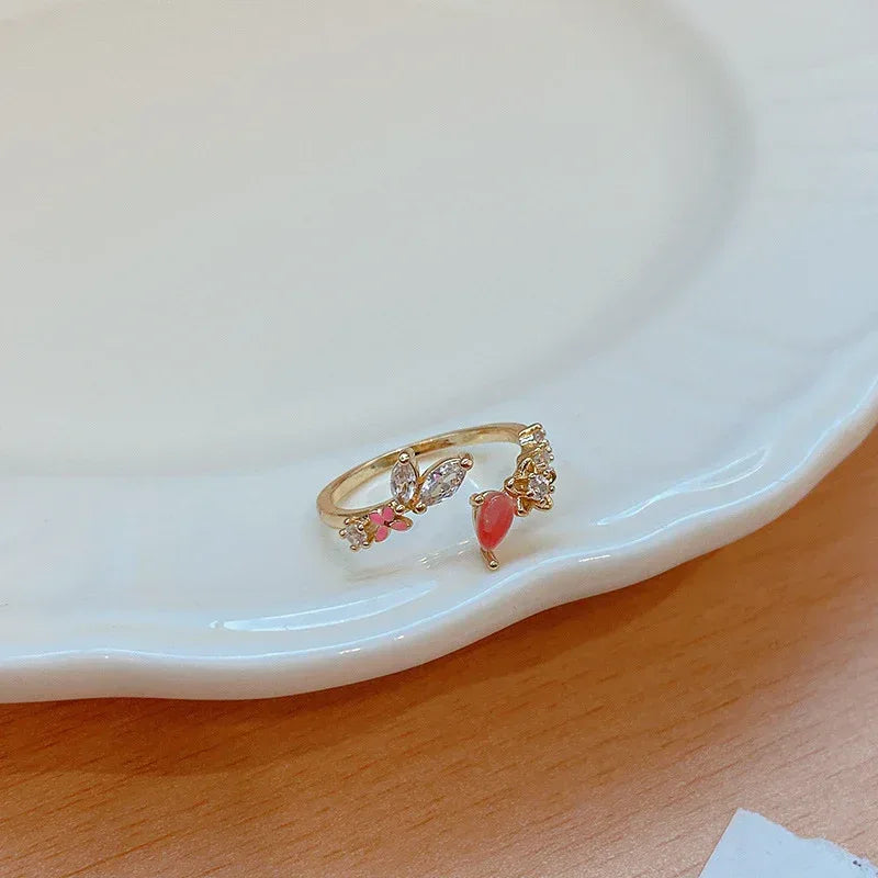 Micro Set Crystal Zircon Pearl Ring - Viexta