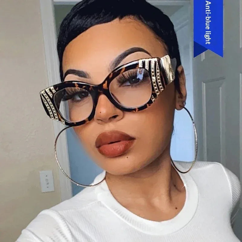 Personalized Heavy-metal-style Plain Glasses With Blue-light Protection - Viexta
