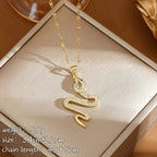snake-necklace-with-rhinestone - Viexta