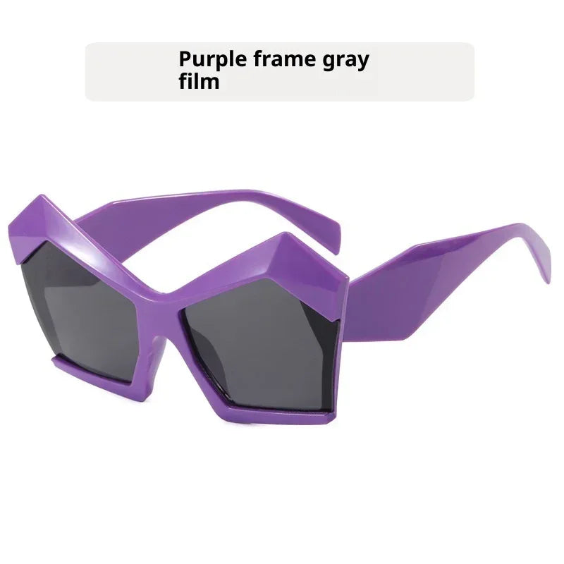Cat's Eye Polygon Large Rim Sunglasses - Viexta