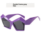 Cat's Eye Polygon Large Rim Sunglasses - Viexta
