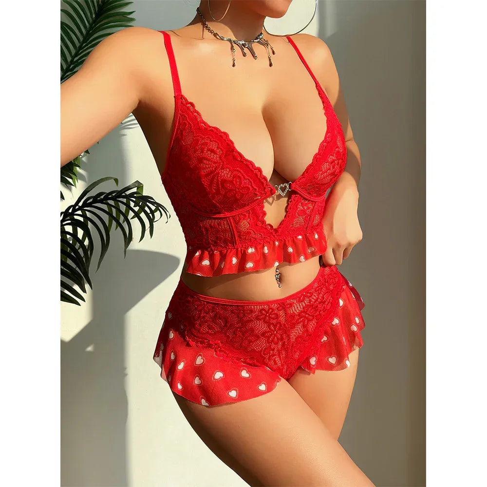 Sexy Red Love Valentine's Day Lingerie - Viexta