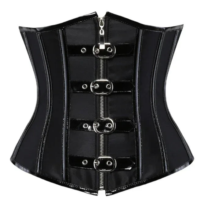 Belt Buckle Corset Red Shapewear For Women - Viexta