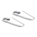 Safety-pin Zircon Earrings - Viexta