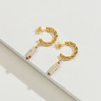 Embossed Stainless Steel Earrings - Viexta