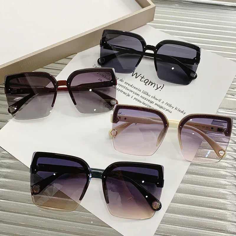 fashion-large-square-rimless-sunglasses - Viexta