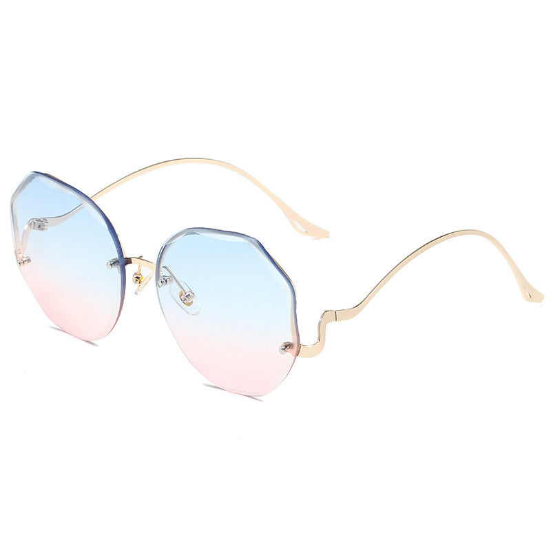 Irregular Rimless Edge Sunglasses