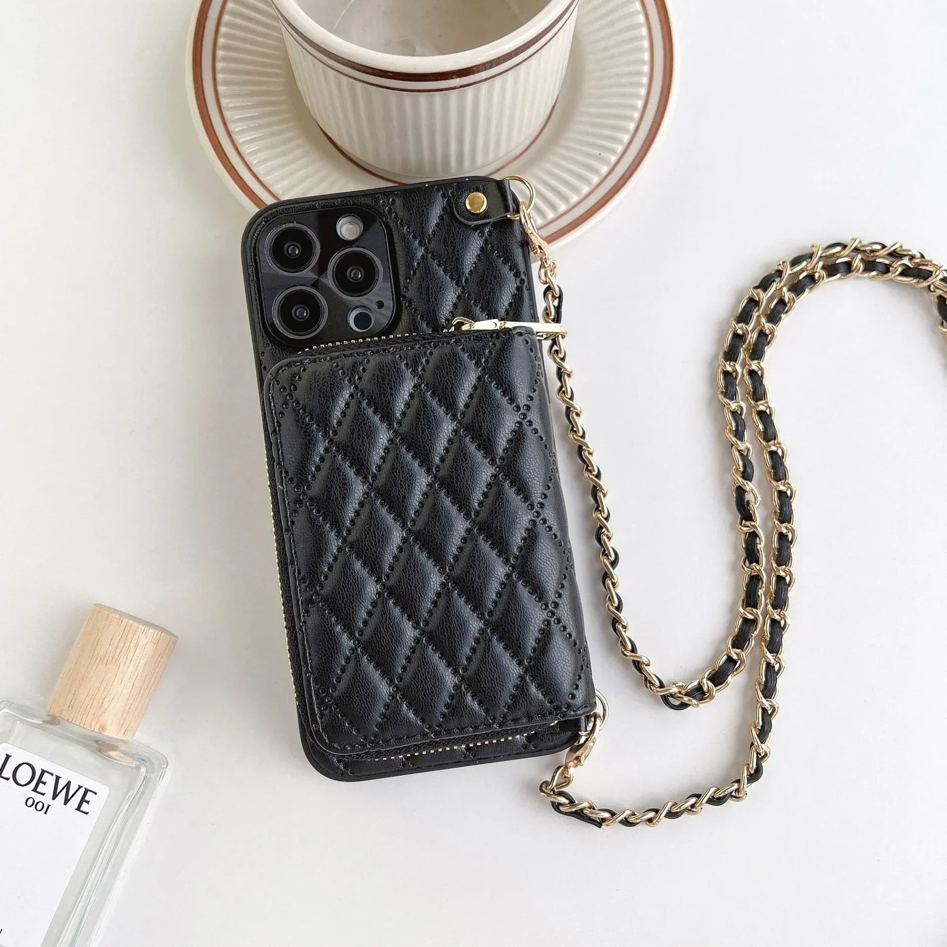 Crossbody Card Case Rhombus iPhone Case - Viexta