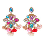 Bohemia Color Diamond Flower Earrings - Viexta