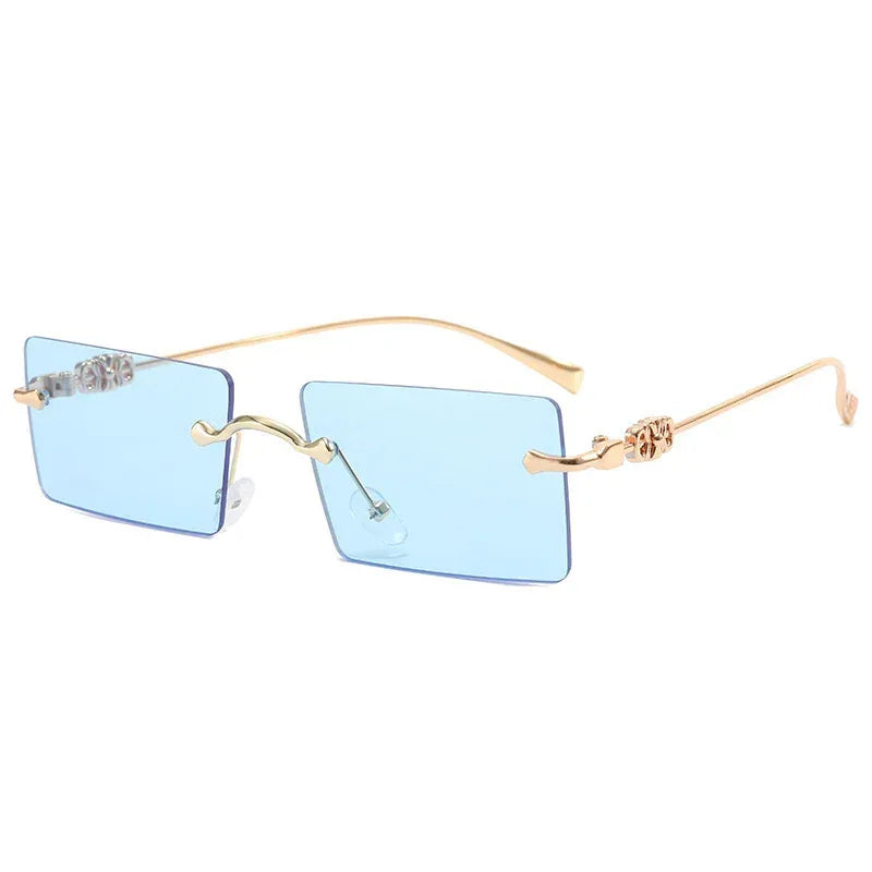 Fashion Rimless Cut Edge Gradual Sunglasses - Viexta