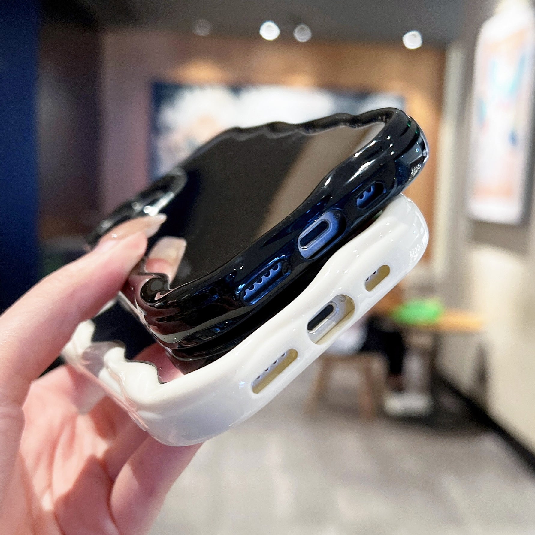 Cream Pattern Mirror iPhone Case