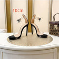 Transparent Open Toe Ankle-strap Buckle Heels - Viexta