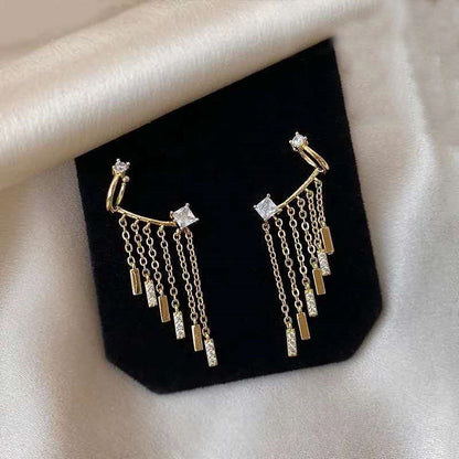 Zircon Tassel Ear Bone Earrings