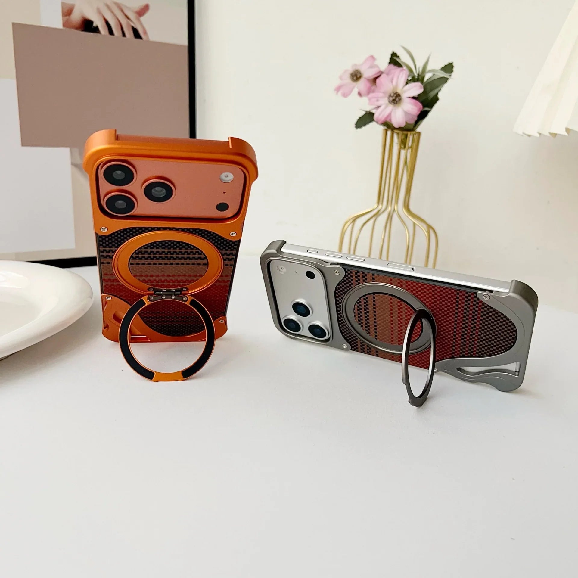 Metal Magnetic Mount Carbon Fiber iProtective Case