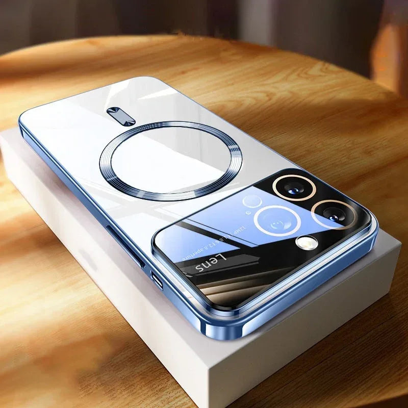 Shiny Plating Large Window Silicone iPhone Cover - Viexta