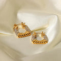 Retro 18K Cubic Zirconia Trapezoid Earrings - Viexta