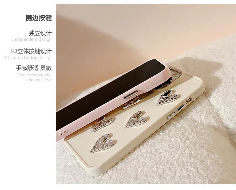 Pleated Metallic Heart iPhone Shell - Viexta
