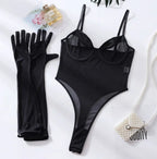 jumpsuit-lace-transparent-mesh-assembly-gloves-sexy-lingerie - Viexta