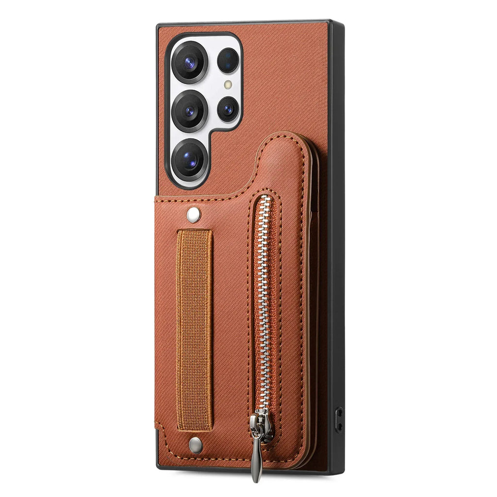 Wristband Wallet Card Holder Leather Samsung Case - Viexta