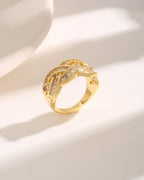 Luxury Twist Square Diamond Ring