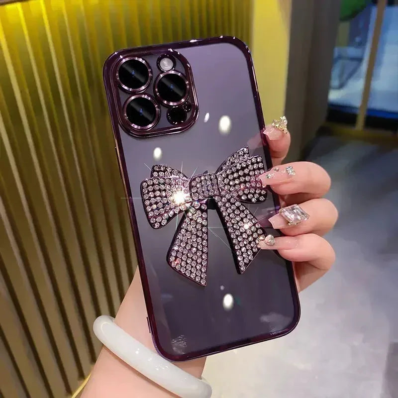 Lens Protector Diamond Bow iPhone Case - Viexta