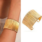 Handcrafted Gold-plated Geometric Cuff Bracelets - Viexta