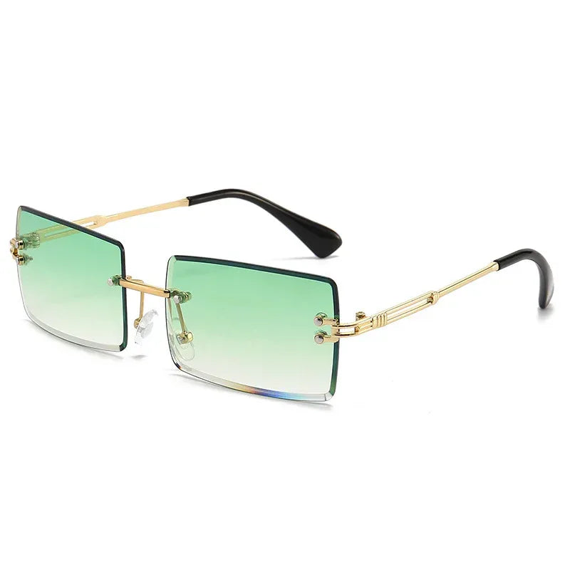 Women's Fashionable Rimless Cut Edge Gradient Sunglasses - Viexta