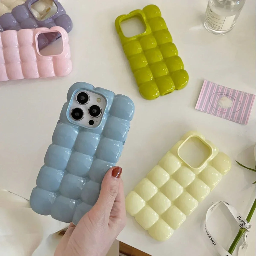 Solid Color Macarons Egg Waffle iPhone Case - Viexta