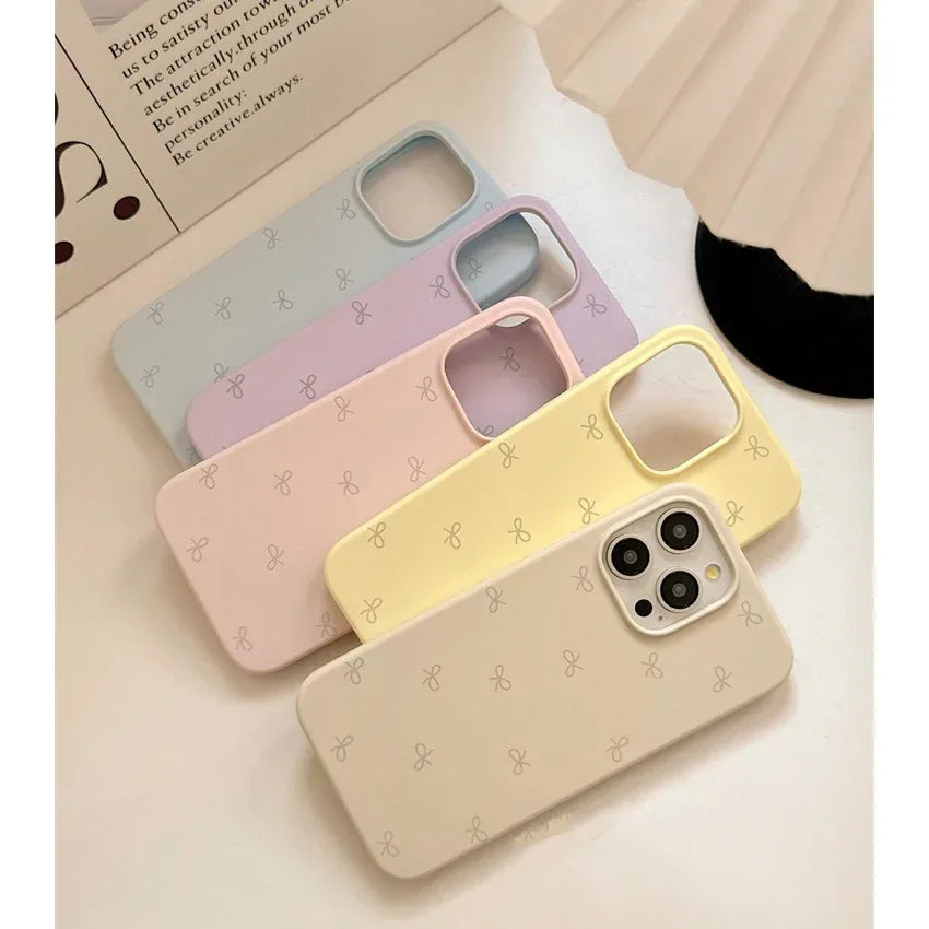 bow-liquid-silicone-skin-feeling-iphone-case - Viexta