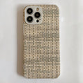 Retro Woven-pattern Leather iPhone Case - Viexta