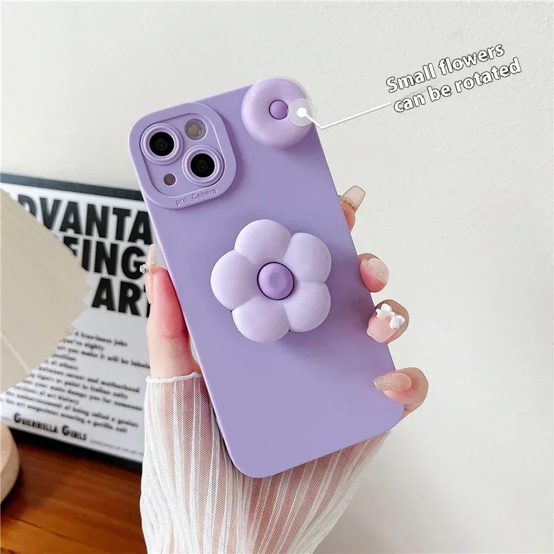 Purple Rotating Flower Silicone iPhone Case - Viexta