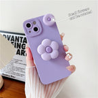 Purple Rotating Flower Silicone iPhone Case