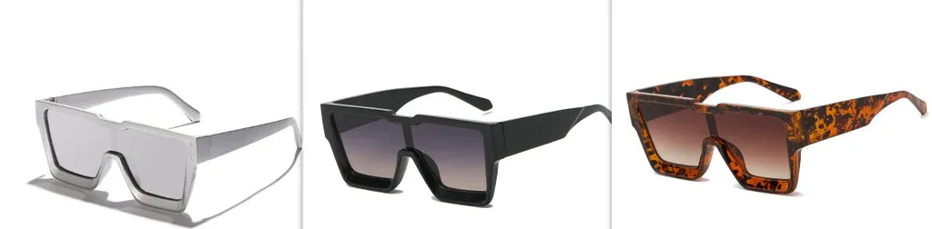 Fashion One Piece Large Frame Square Sunglasses - Viexta