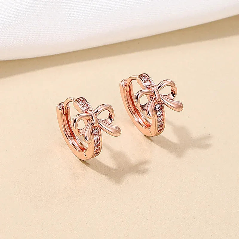 Summer Bowknot Small Cherry Versatile Earrings - Viexta