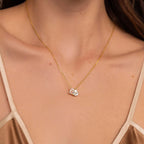 womens-vintage-18k-gold-plated-pear-shaped-square-zircon-necklace - Viexta