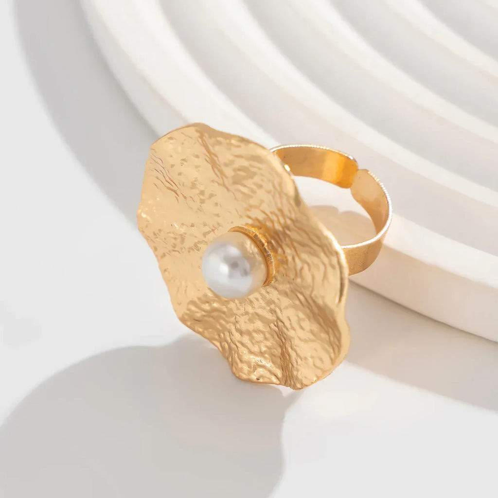 fashion-inlaid-pearl-flower-ring - Viexta