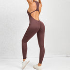 Zippered Yoga Fitness Jumpsuit Shapewear