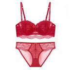 french-lace-lingerie-womens-half-cup-strapless-non-slip-backless-bra - Viexta